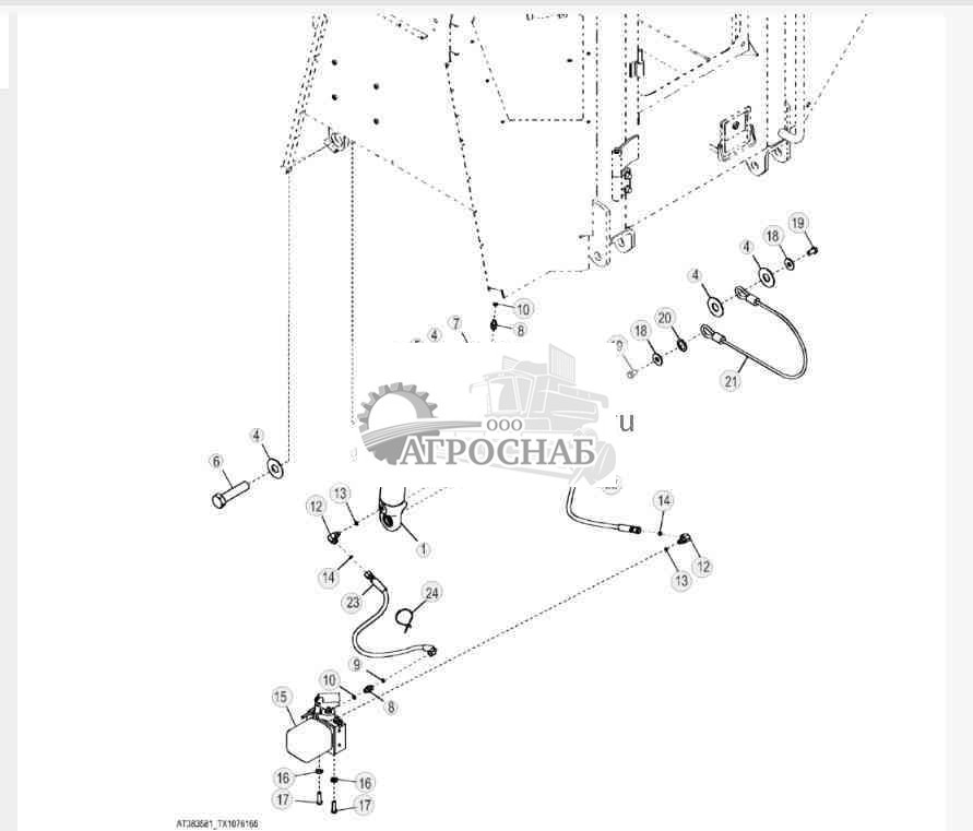 Гидравлическая система наклона кабины 540GIII, 548GIII, 540H, 548H, 640H, 648H (прямой привод) 